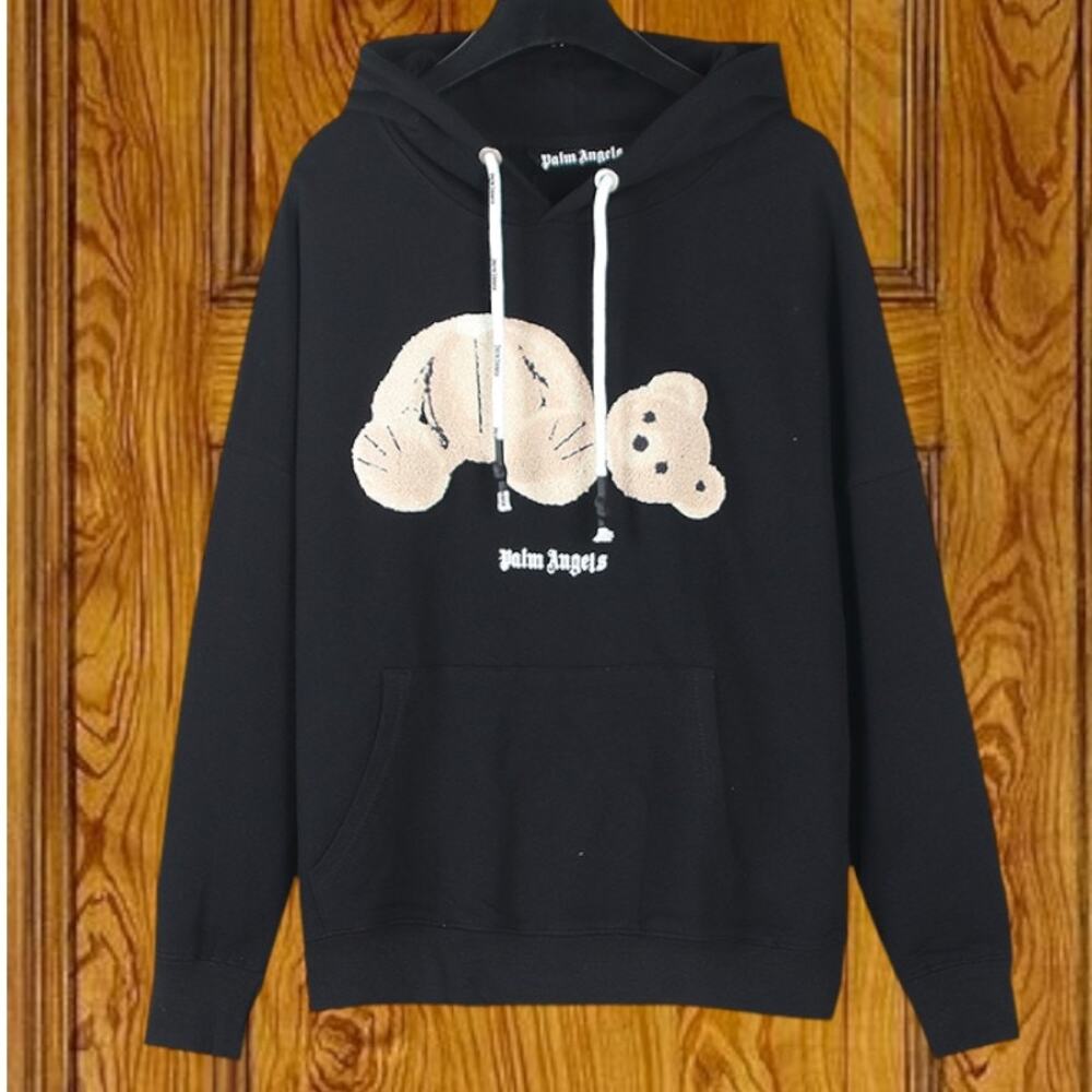 Palm Angels Men's Black Hooded Sweatshirt